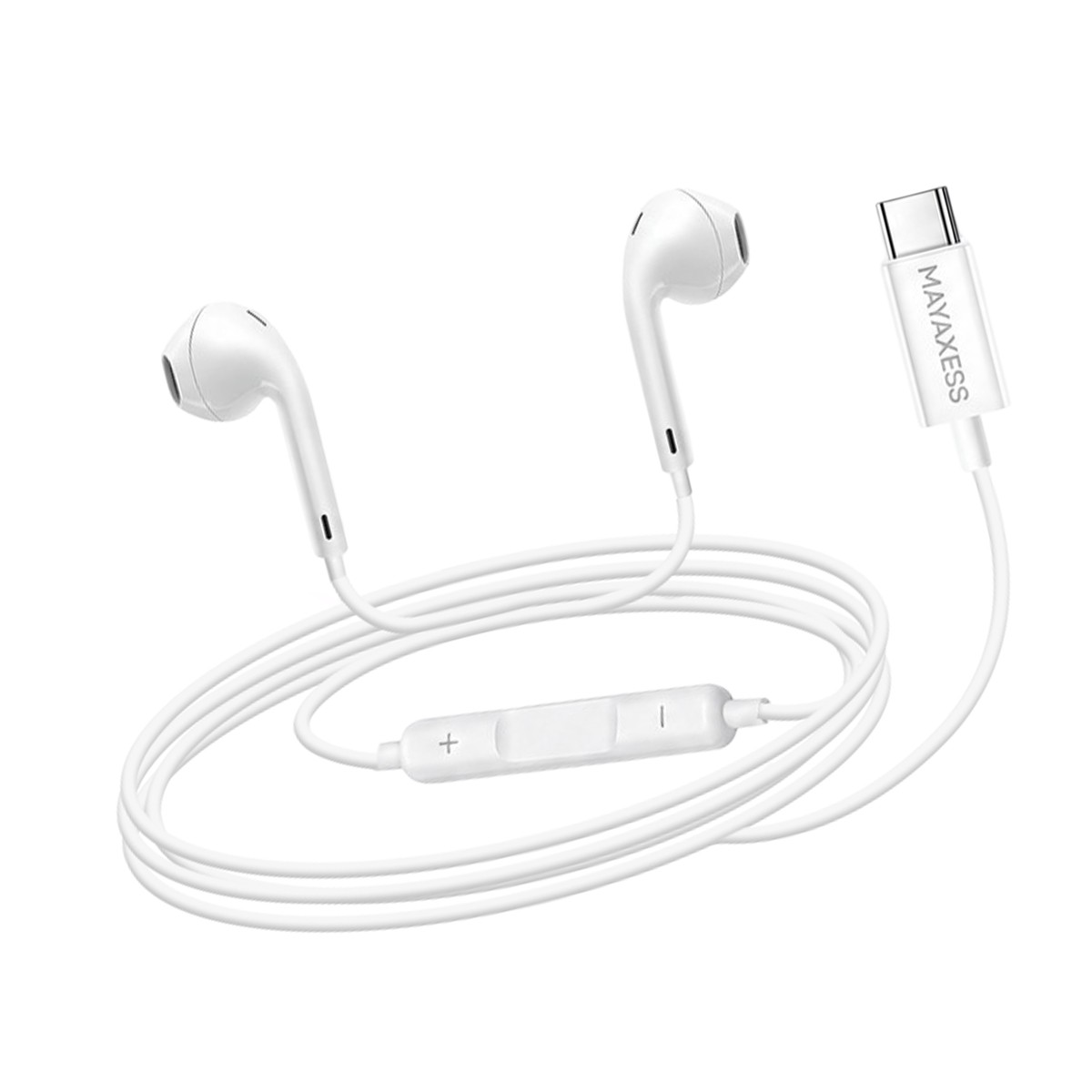 Écouteurs Filaires USB-C Blanc avec Micro pour Samsung Galaxy A55