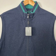 Bugatchi Vest Mens Large Navy Blue Green Full...