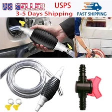 2M Gas Transfer Hand Siphon Pump with Hose for Gasoline Oil Water Fuel