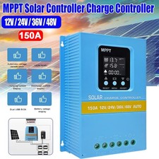 7200W 150A MPPT Solar Charge Controller 12V/24V/36V/48V Battery PV Regulator USB