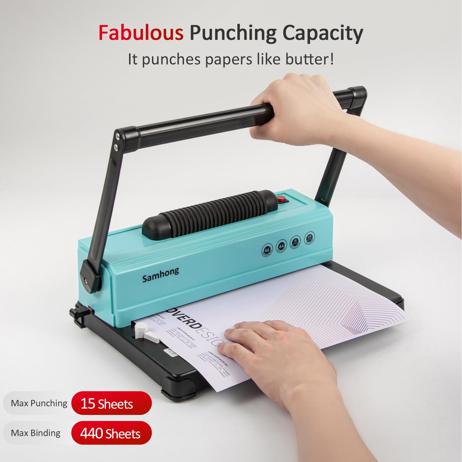 SAMHONG Coil Spiral Binding Machine - Manual Hole Punch - Electric Coil Inser...