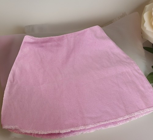 Urban Outfitters Pink Lavender Frayed Hem Mini Skirt•Zip Closure•Sz Small•A-Line - Picture 9 of 12