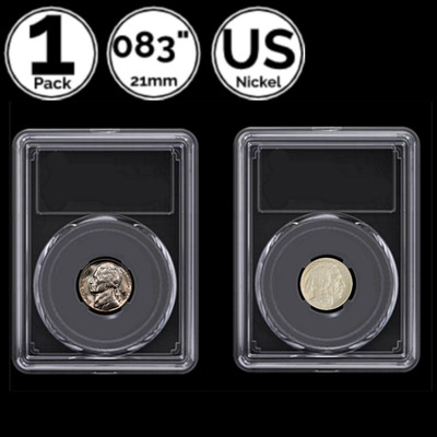 1 Pack 21mm Ring Slab Coin Snap Holder 4 US 5C Jefferson Liberty Buffalo Nickel