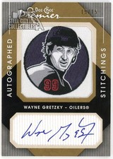 Wayne Gretzky 2007-08 O-Pee-Chee Premier Stitchings Autograph Card #APS-WG 15/15