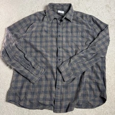 Mutual Weave Mens Plaid Flannel Button Up Shirt 2XL Brown