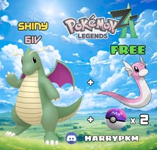 ✨COMBO SHINY COMPETITIVE DRAGONITE & SHINY DRATINI✨ALPHA 6IV ⭐POKEMON LEGENDS ZA