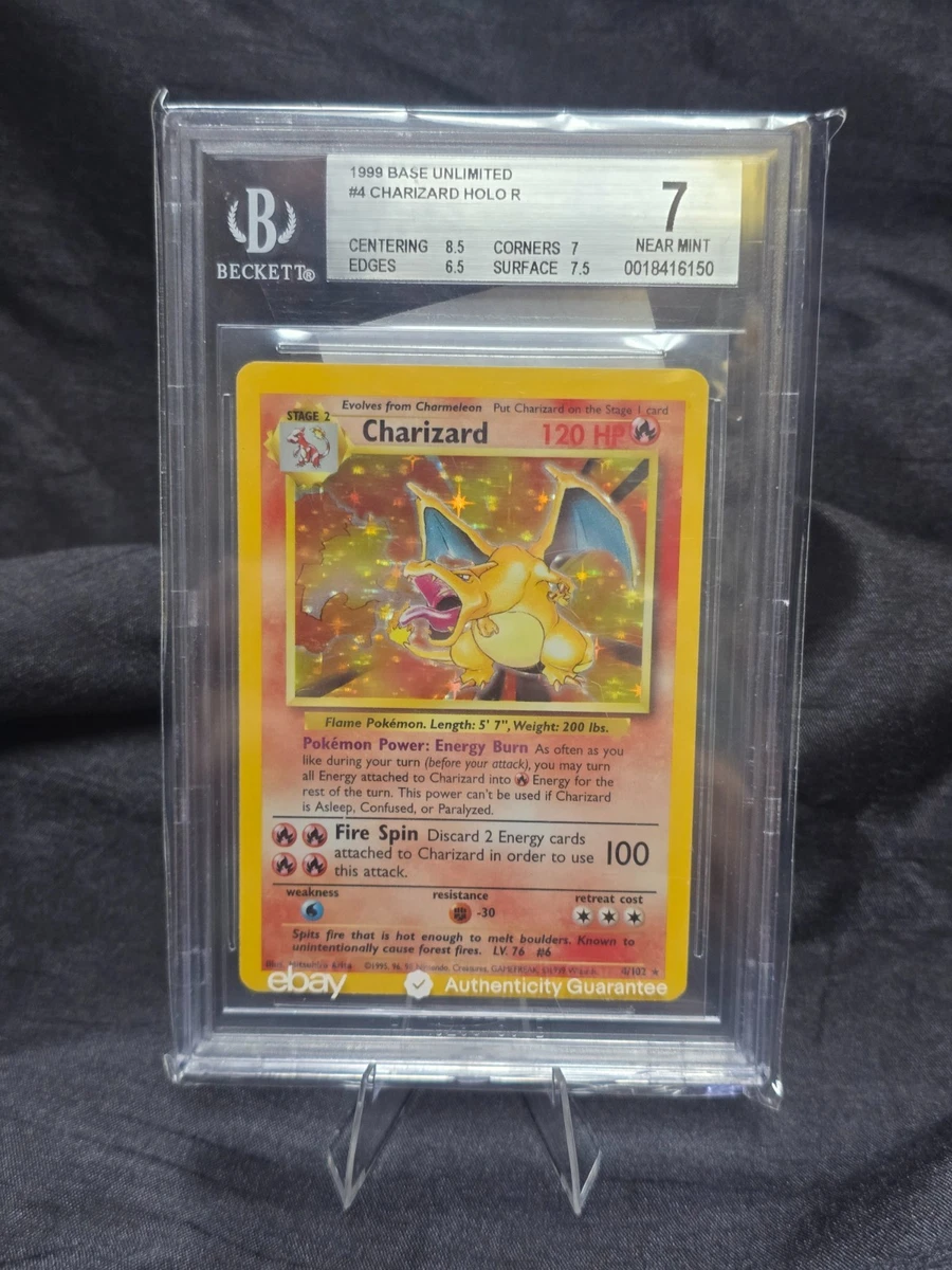 Pokémon TCG Base Set Charizard Grade 7 Individual Collectible Card