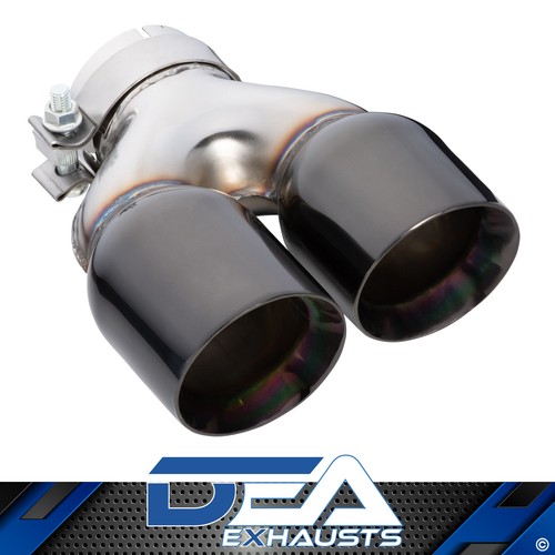 Dual Exhaust Tips Pair Of 3" Inlet 4" Outlet Stainless Steel Exhaust Tips - 9" Long, Double Wall, Polished 4 In Exhaust Pipe Tip