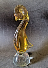 Scultura Cigno Vetro Murano  Colore Ambrato Giallo Traslucido Vintage anni '70