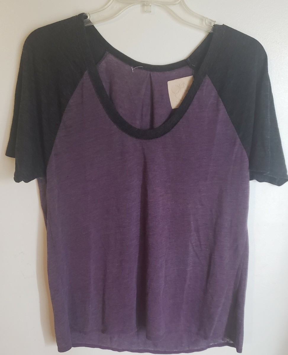 Top Décontracté Chaser Raglan - Taille M, Manches Courtes, Couleur Distressed Noir Et Gris