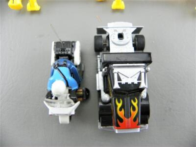TYCO 1982 HO Scale BIG RIG CHASE Slot Car Semi & Motorcycle Race
