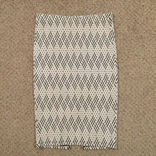 Forever 21 Pencil Skirt Small White Geometric Midi Unlined Pull On