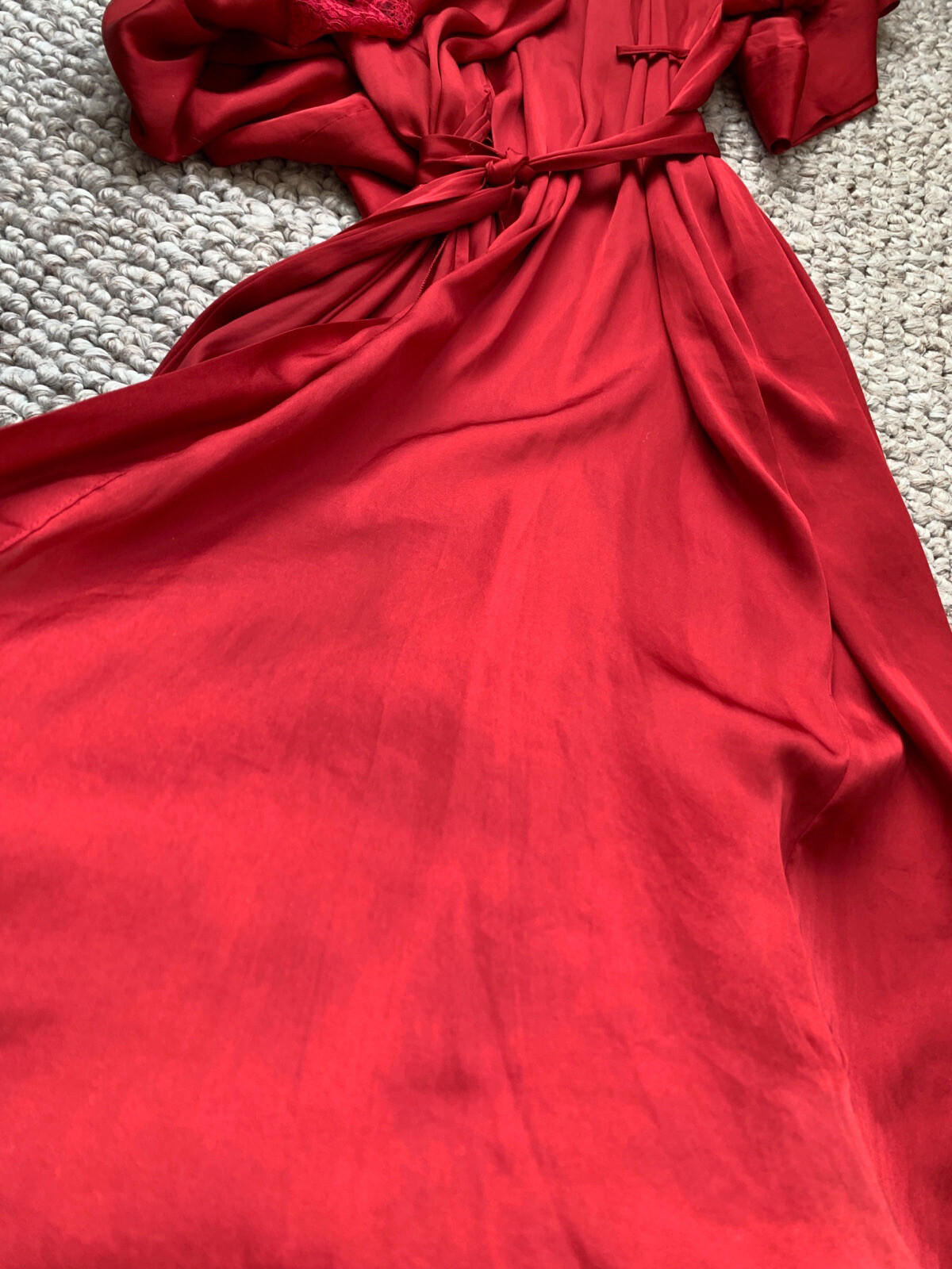 Marks&Spencer Rosie Autograph Dark Red Silky Satin Dressing Gown 10 M&S