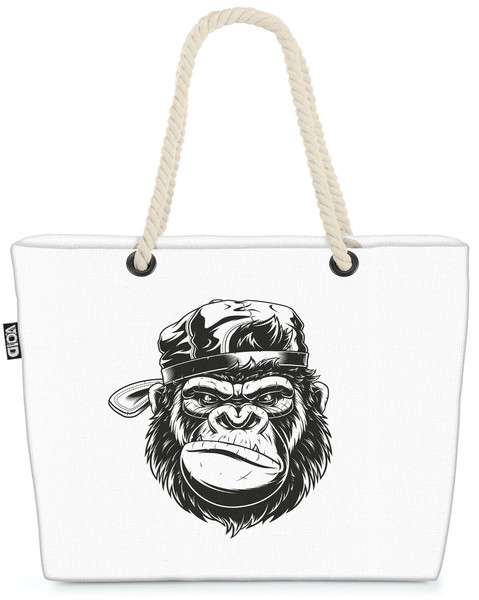 Affe Tattoo Gorilla Monkey Beach Bag Dschungel Urwald Tiere Zoo ÄFfchen Safari-image