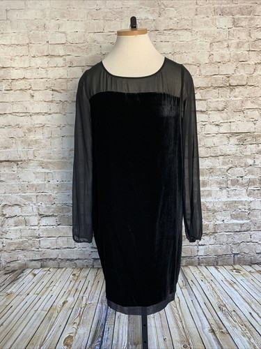 black velvet dress with sheer sleeves