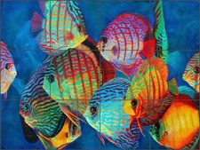 Fish Tile Backsplash Hadjis Tropical Sea Life Art Ceramic Mural MHA021