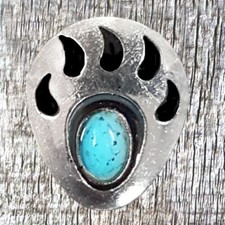 Mini Bear Paw Right Turquoise Concho CON412-B