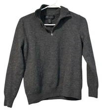 Christian Lacroix mens 100% extra fine merino wool quarter zip sweater Sz Large