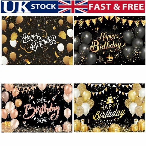 Happy Birthday Backdrop Banner Background Cloth Photo Props Party Decor Tool - Picture 13 of 15