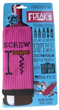 Freaker Koozie Bottle Insulator Screw It W-06 Pink New