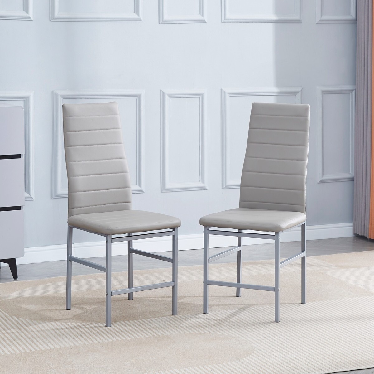 Grey Tk Maxx Dining Chairs 2x Gray Faux Leather Dining Chairs