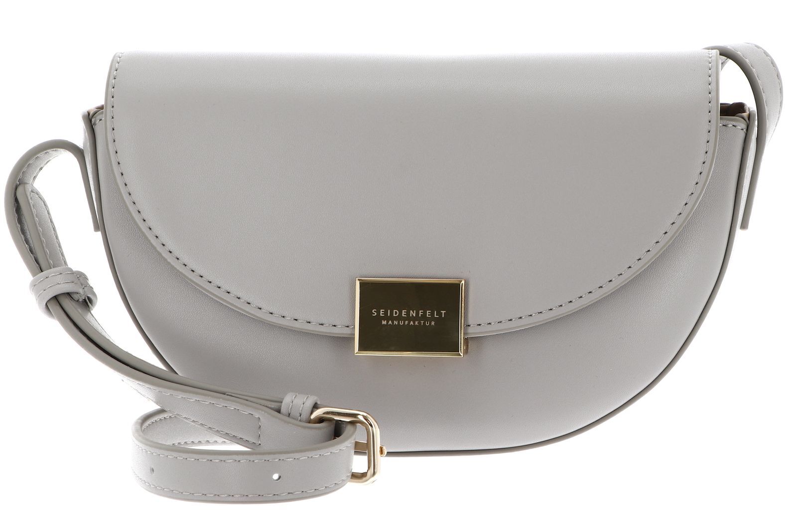 SEIDENFELT MANUFAKTUR Ellanda Saddle Bag Light Grey / Gold