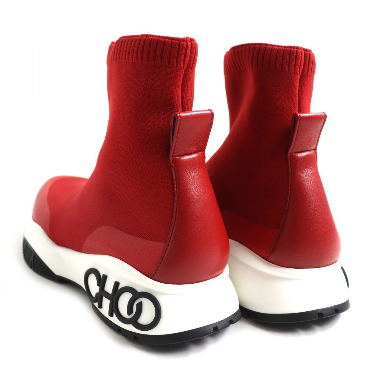 新品‼️Jimmy Choo Rain Sock red ジミーチュウ Rain sock high trainers Jimmy Choo Red size 40 EU in