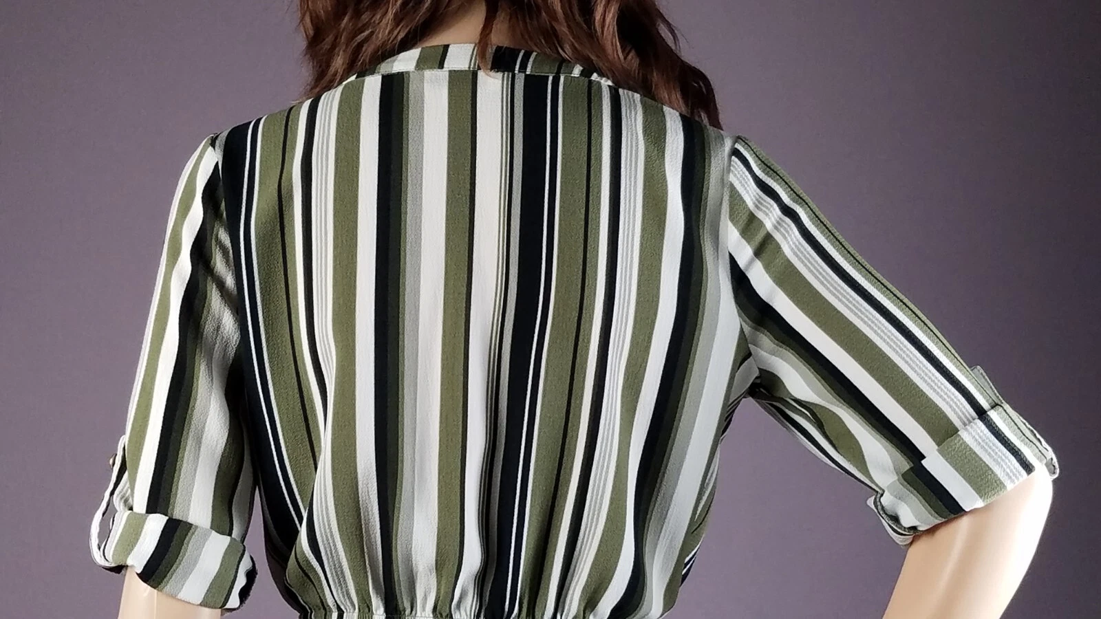 VETEMENTS Abito corto donna tentato Los Angeles a righe scollo a V taglia S