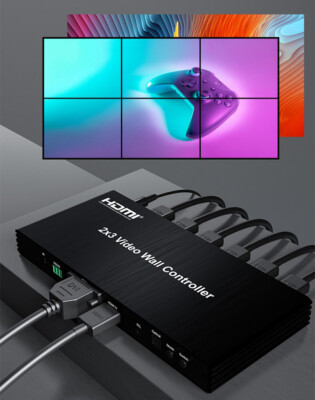 1080p 2x3 Video Wall Controller DVI HDMI Multi Screen Processor 3 4 6 TV Splicer