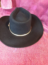 Chapeau Cowboy Western Express Noir, Taille 7 1/8 (57), Bandeau, Très Bon état