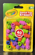 40 Pack Crayon Pencil Top Erasers, School Supplies Crayola Writing Party Favors