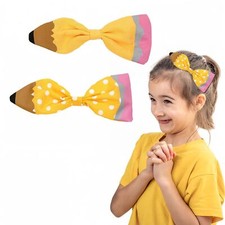 2Pcs Back to School Hair Clips Yellow Pencil Hair Accessories for Girls Cute ...