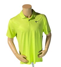 Nike Men's Dri Fit Vapor Stripe Green Golf Polo Cyber Black Size Medium NWT 65