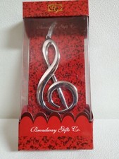 Treble Clef Musical Silver Tone Broadway Gifts Co. Christmas Ornament Decoration