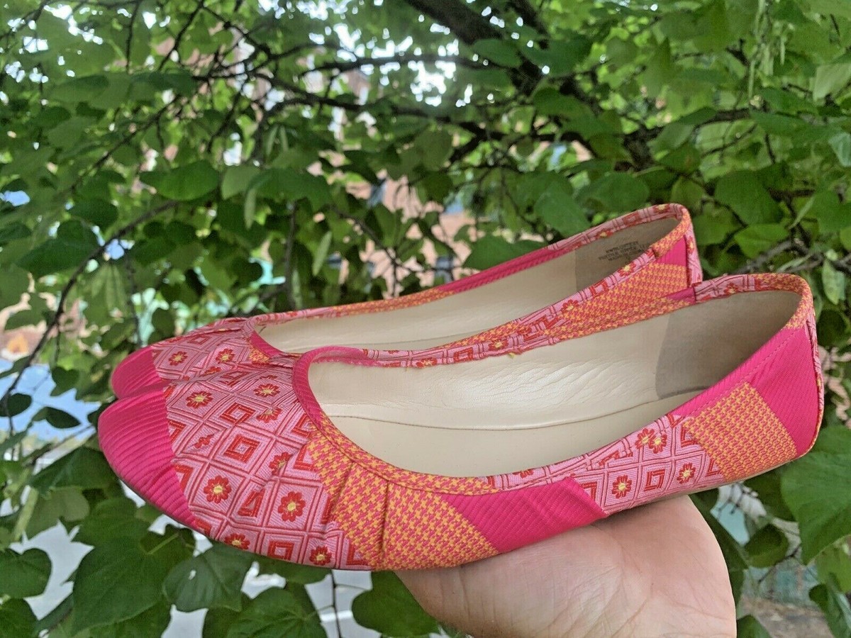 NINE WEST Geisha Girl Ballet Flats Pink Orange Loafers Shoes Sz