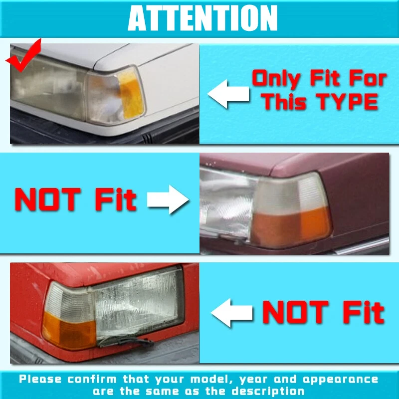For Volvo 960 740 90-95 Right Passenger Side Turn Signal Corner Light Lenses - image 2 of 4