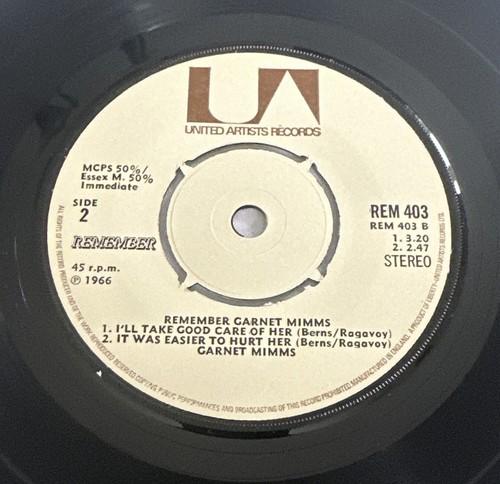 Garnett Mimms~ Remember United Artists 4 Track 7” EP Record NM / EX - Picture 5 of 6