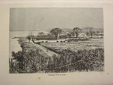 c1890 ANTIQUE PRINT ~ GENERAL VIEW OF BOMA