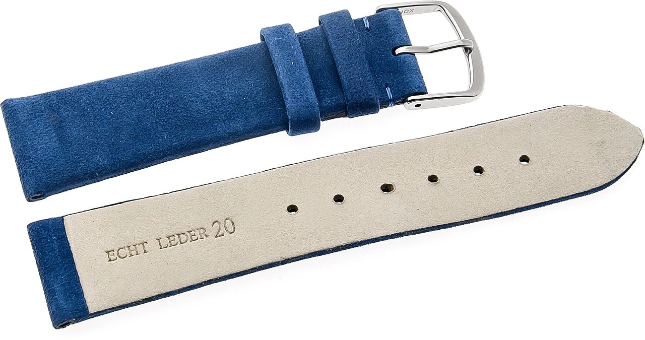 XS Uhrenarmband Leder Armband Glatt XS Tennesse blau 16mm 18mm