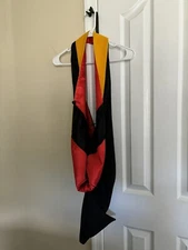 Graduation Master of Science Hood M.S. Golden Yellow Hood-red/black EUC