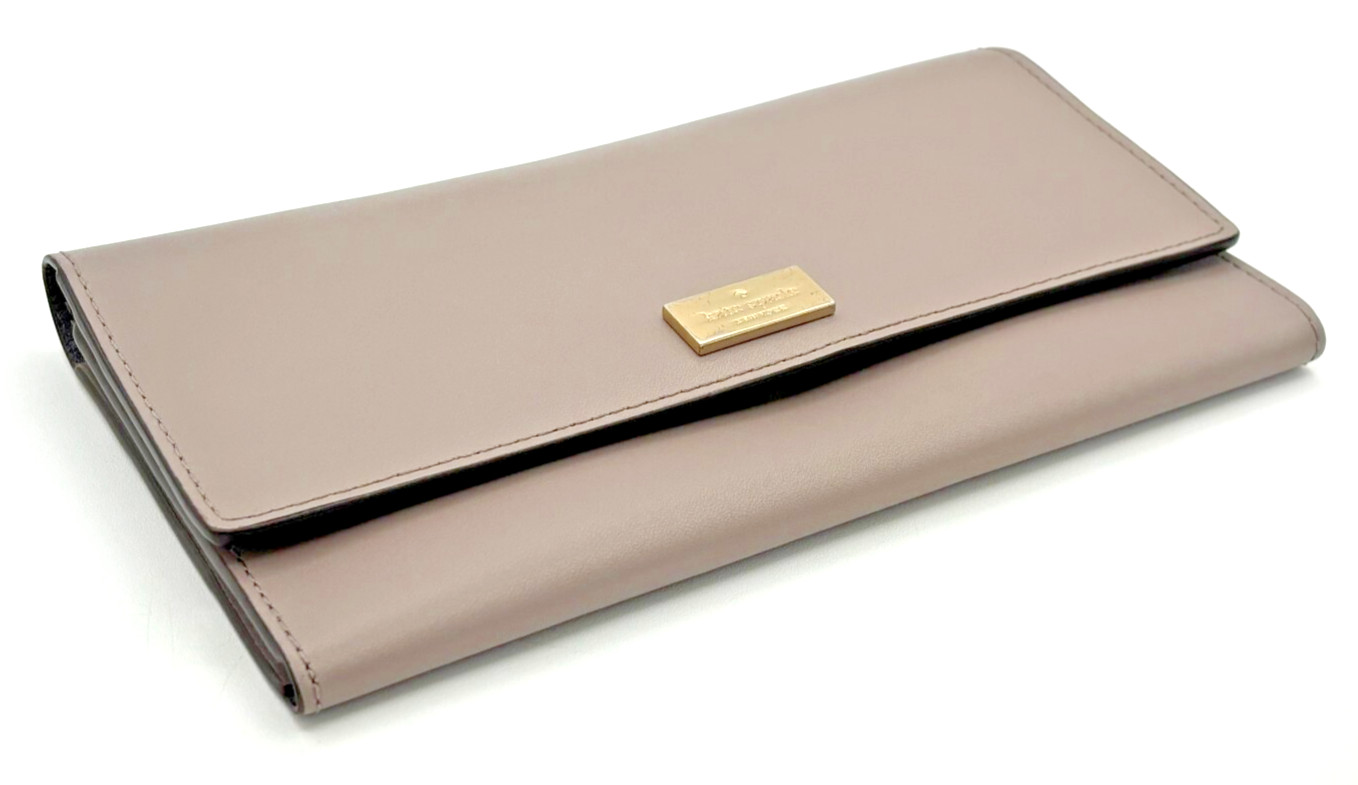 Kate Spade New York Bifold Full Size Wallet Taupe Putnam Pim Multi Pocketed