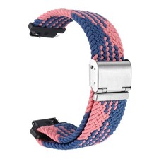 16mm Nylon Braided Watch Bands with Stainless Steel Buckle, Blue Pink