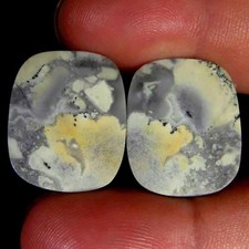 Coppia Cuscini 26,30Cts.100%Diaspro Maligano Naturale Cabina 16x20x3mm Pietra...