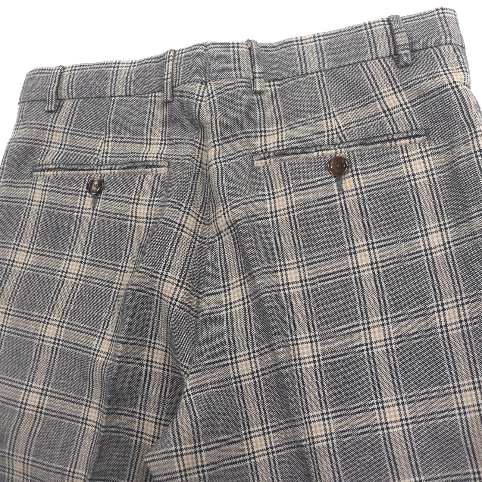 Pristine GUCCI slacks Check Pattern Pants gray li… - image 4