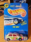 1990’s Hot Wheels VW Golf #106 Rare Vintage Blue Card Pink White Speed Points