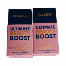 MOERIE Ultimate Beauty Boost Biotin & Minerals Capsules 60 Count (2 Boxes)