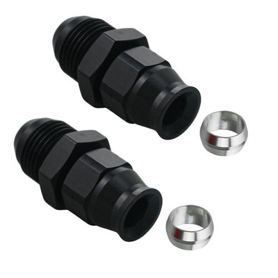 8AN Male to 3/8'' Hardline Compression Fitting Adapter 3/8 in, Black 
