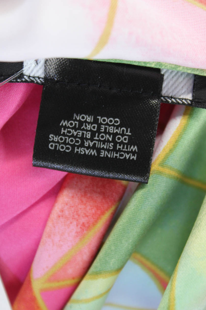 Natori Womens Floral V-neck Cap Sleeve Sleep Dress Pink Size Small