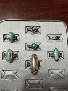 Lot of (7) Native American Mexico Sterling Silver Rings 22.7 Grams