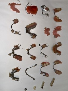 Lot Of Vintage Metal Partial Dentures Teeth Tooth Bridge Dental Medical Oddity